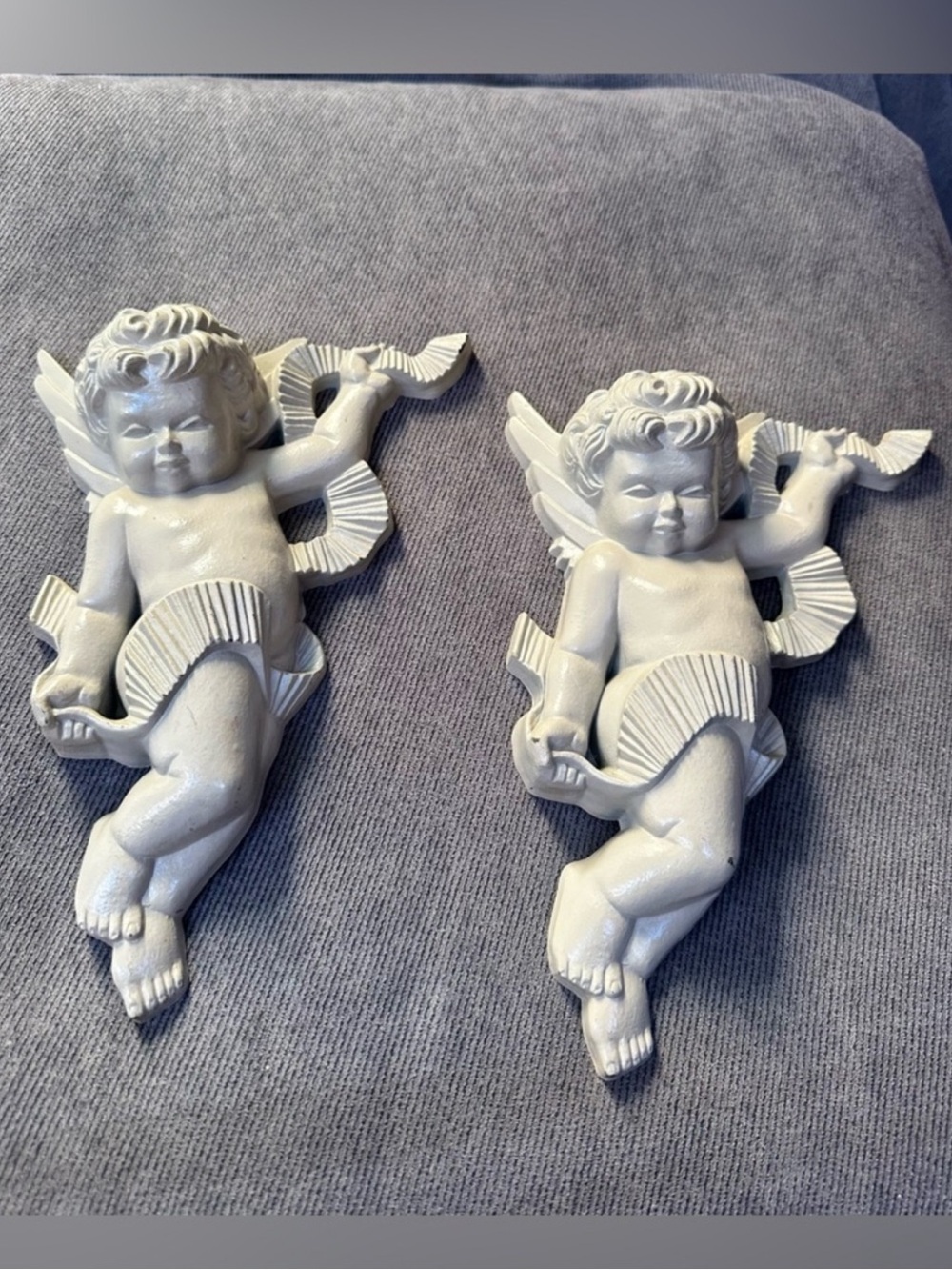 Vintage Burwood plastic cherubs angels wall decor 1970